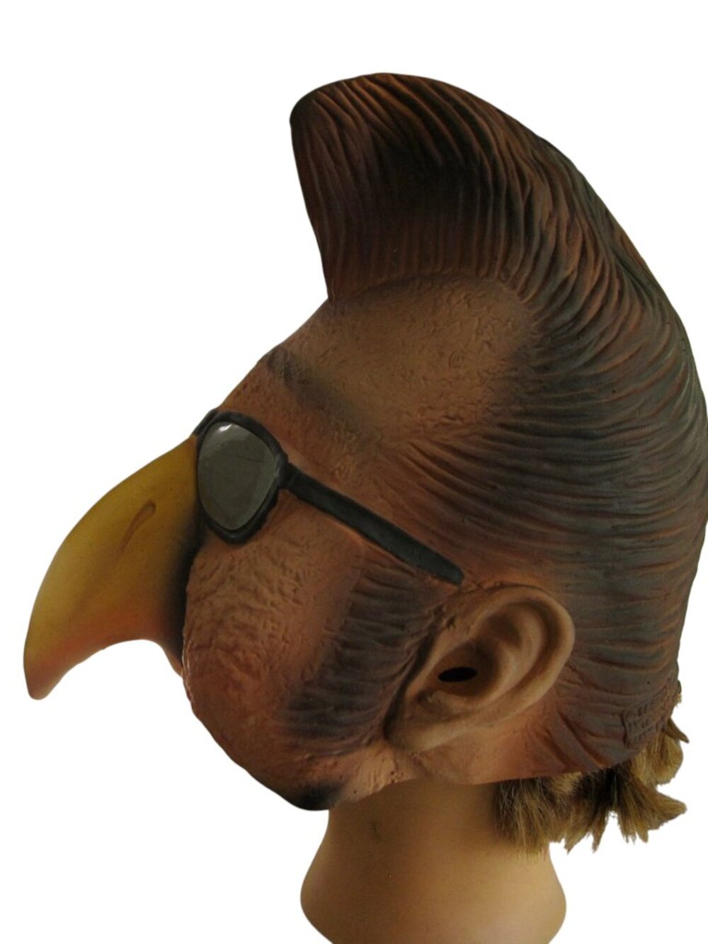 Vintage 90s Chicken Man Full Mask w Shades and Cool Hair Cosplay HALLOWEEN